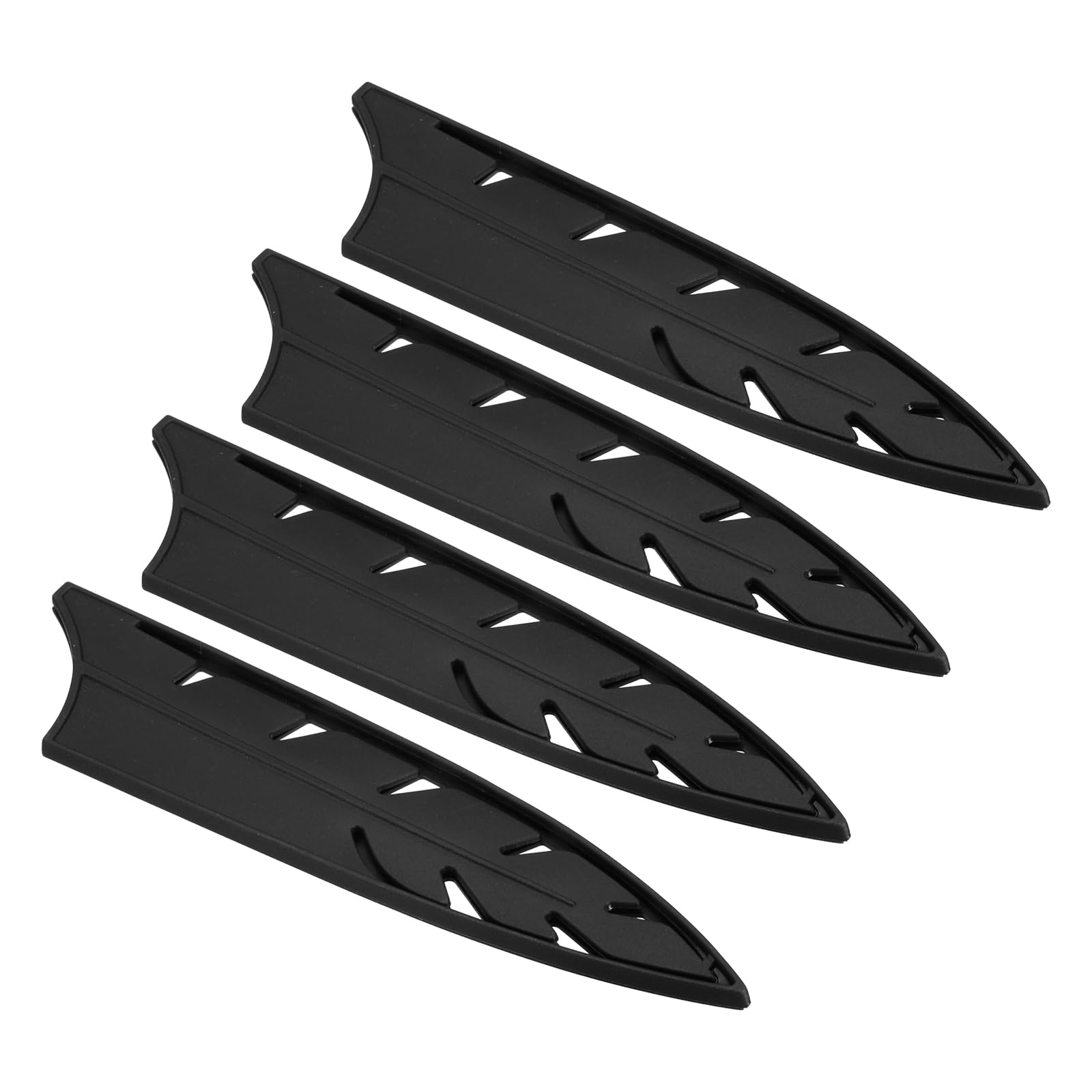PATIKIL Knife Sheaths for Kitchen Knife for 8" Chef Knife, 4 Pcs Knife Edge Guard, Knife Sheath Covers Sleeves, Feathered Chef's Knife Set, Black, 8.5"x 2"
