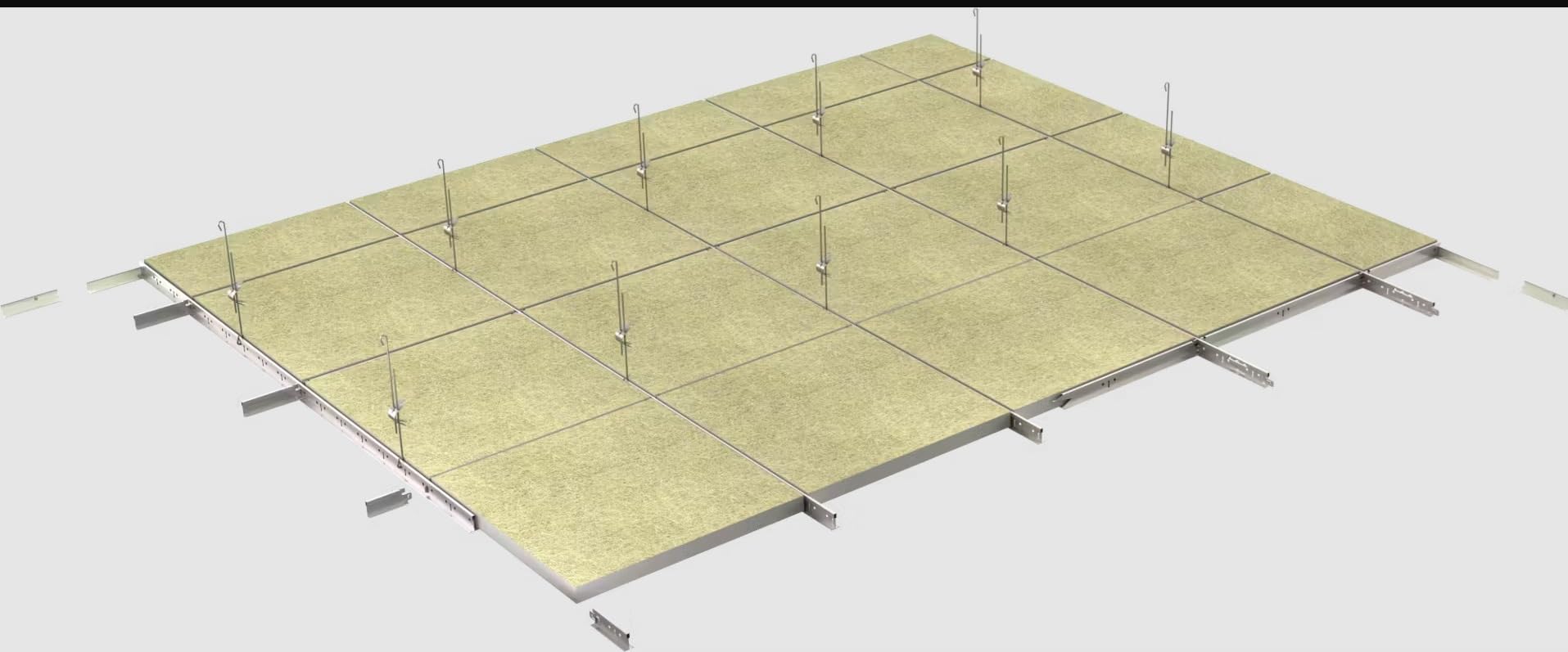 Futurazeta® -Controsoffitto Modulare Pannelli 60x60 cm a Vista, Fonoassorbenti 20 mm, Confezione di 24 Pannelli Copertura 8,64 mq per Uffici, Negozi e Locali