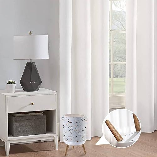 Miniatura 4 de Cubo de basura pequeño con tapa para baño, cocina, oficina, pañal, suelos de mármol, terrazo, textura sin costuras, piedras naturales, granito