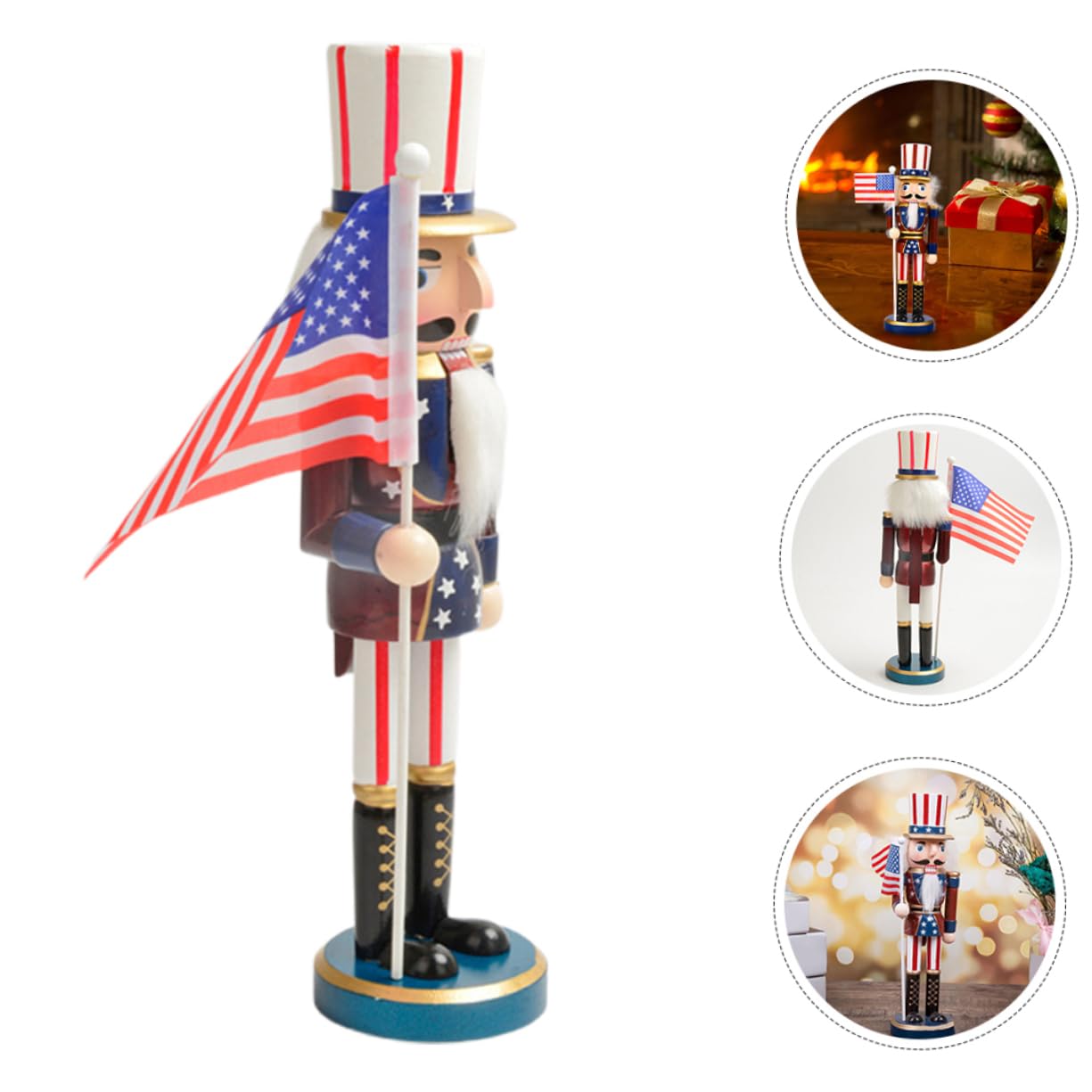 Luxshiny Schiaccianoci in Legno Classico Figura di Schiaccianoci Natalizio Decorazione da Tavola in Miniatura per Esposizione su Mensola e Tavolo per Festa di Natale