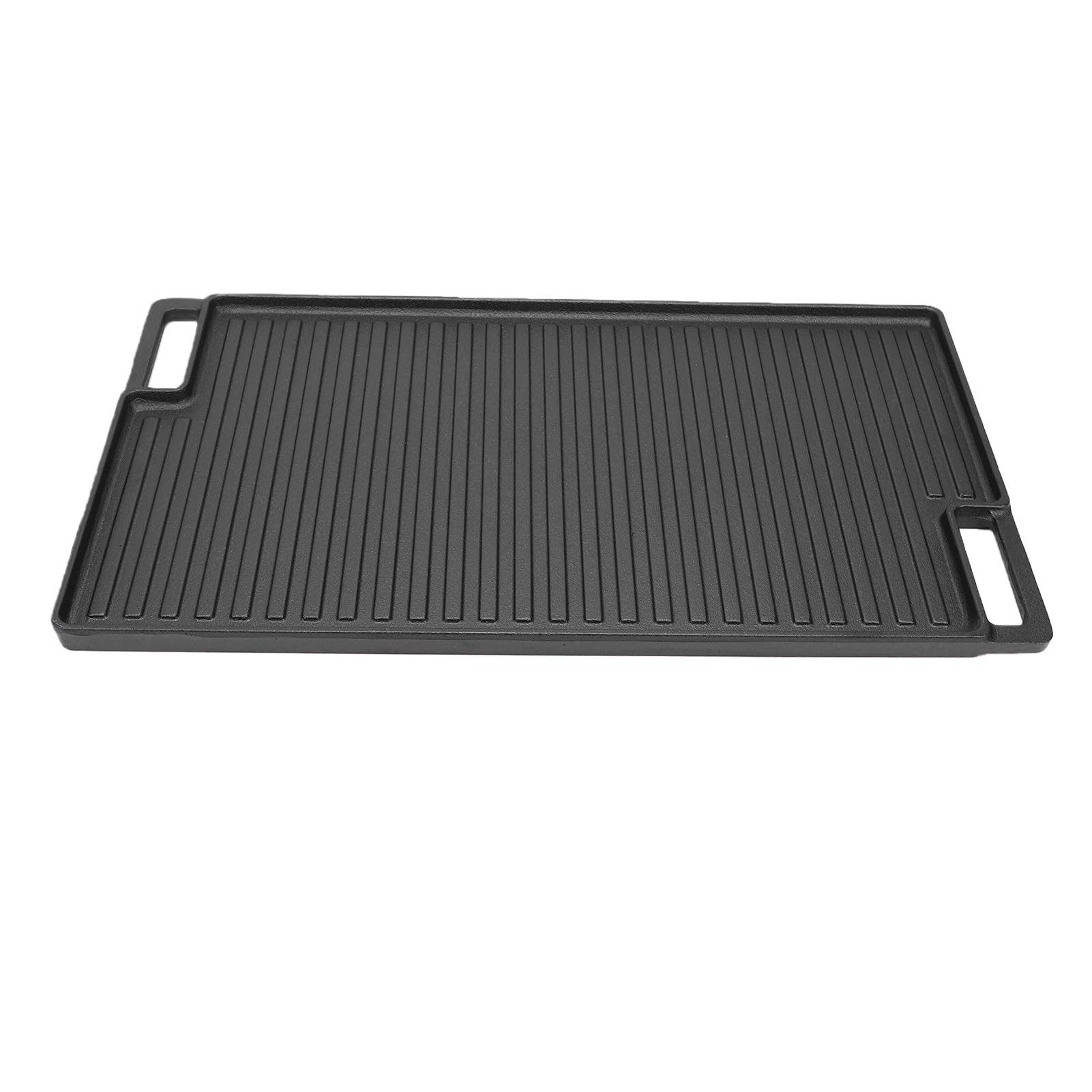 Piastra Reversibile in Ghisa, Bistecchiera a Doppia Faccia 17,9 X 10 Pollici, Calore Uniforme, Superficie di Cottura Piatta e Scanalata, Manici Cavi per Fornelli, Forno, Barbecue da
