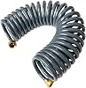 SANFU PU Recoil Garden Water Hose 38ID9.5 x 12.7mm x 25ft Premium with 34Inch Brass Fittings Retractable, Swivel Female, Outdoor Patio Hose Marine&Boat, Gray25