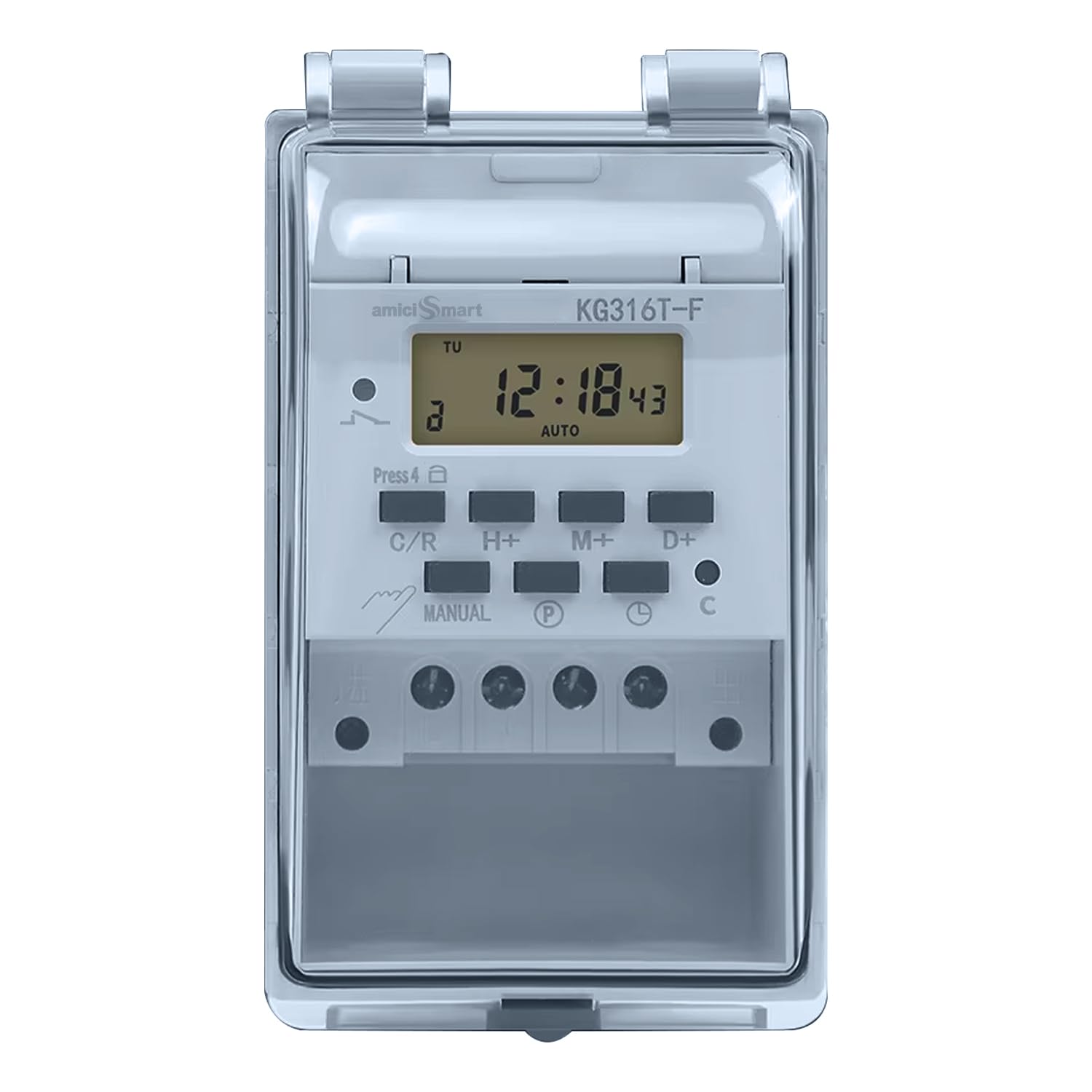 amiciSmart 230V 30A Digital Programmable Timer Switch with Loop Mode | IP65 Waterproof | 20 ON/Off Schedules | LCD Display | Auto Keyboard Lock | for Industrial & Home Automation-picture-16