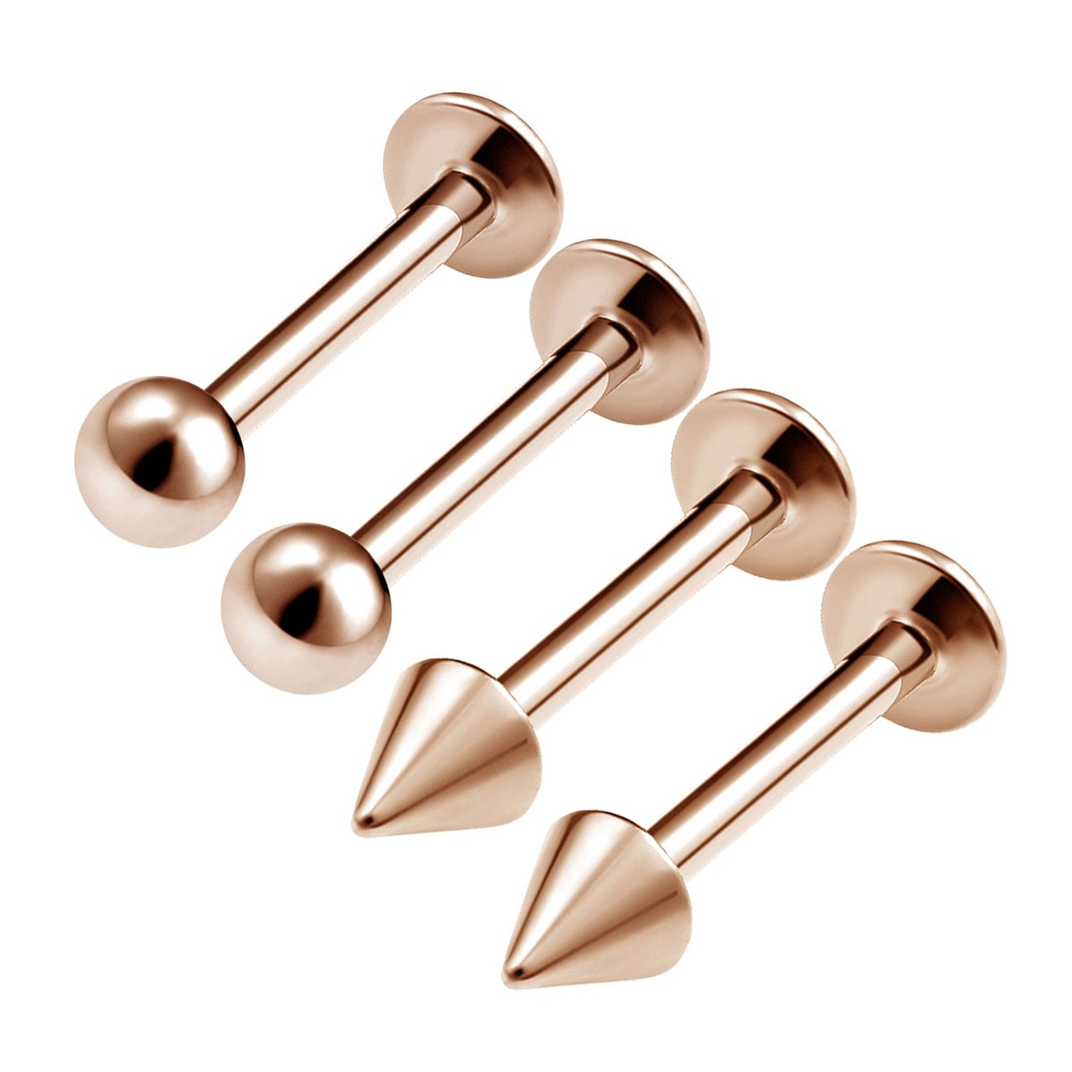 4PCS Surgical Steel Rose Monroe Labret 16 Gauge 3mm Ball Spike Auricle Tragus Earrings Medusa Piercing Jewelry See More Sizes