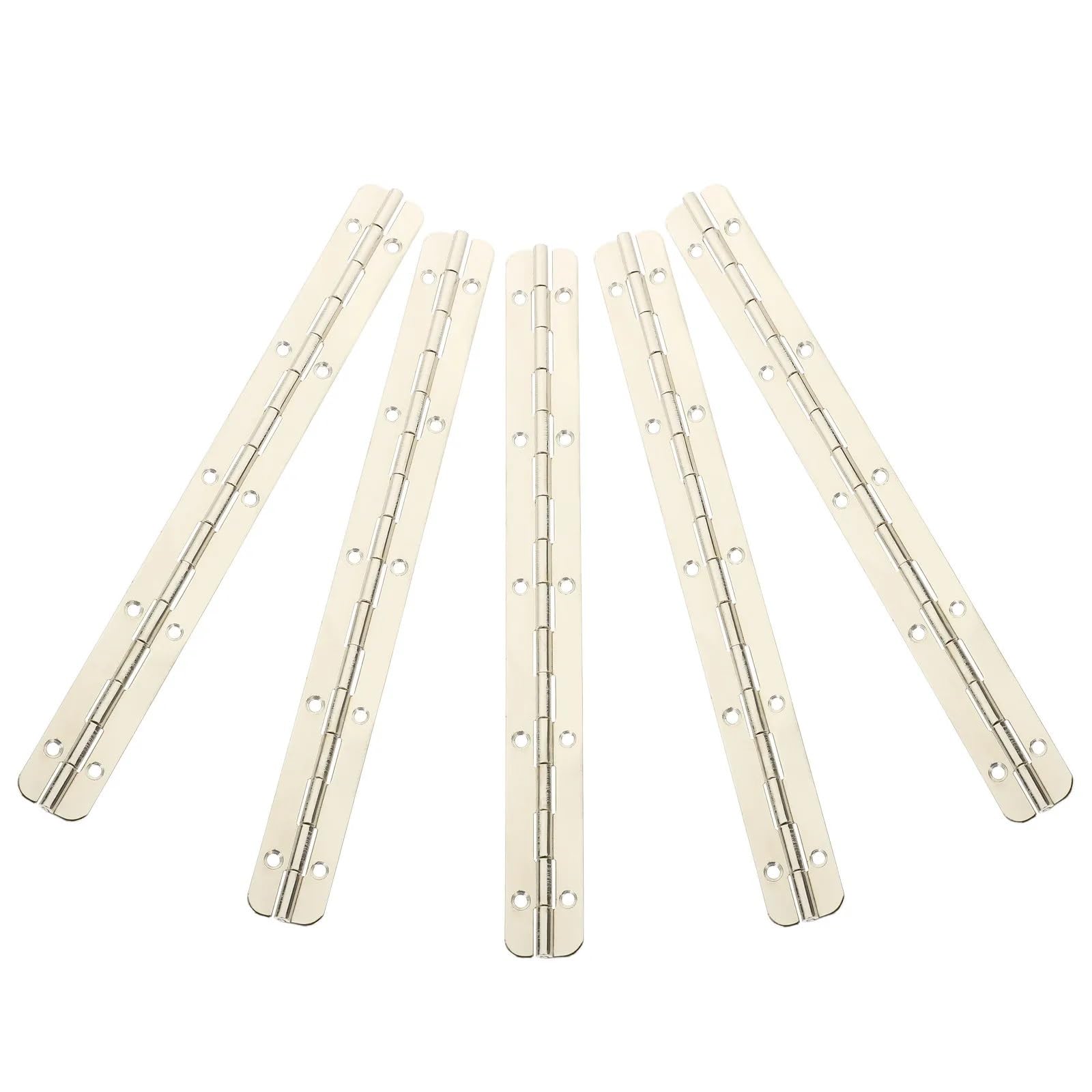 5Pcs Continuous Iron Piano Hinge Nickel Plated Rust Resistant 180 Degree Heavy Duty Door Cabinet Box Hinges for Woodworking for Pianos