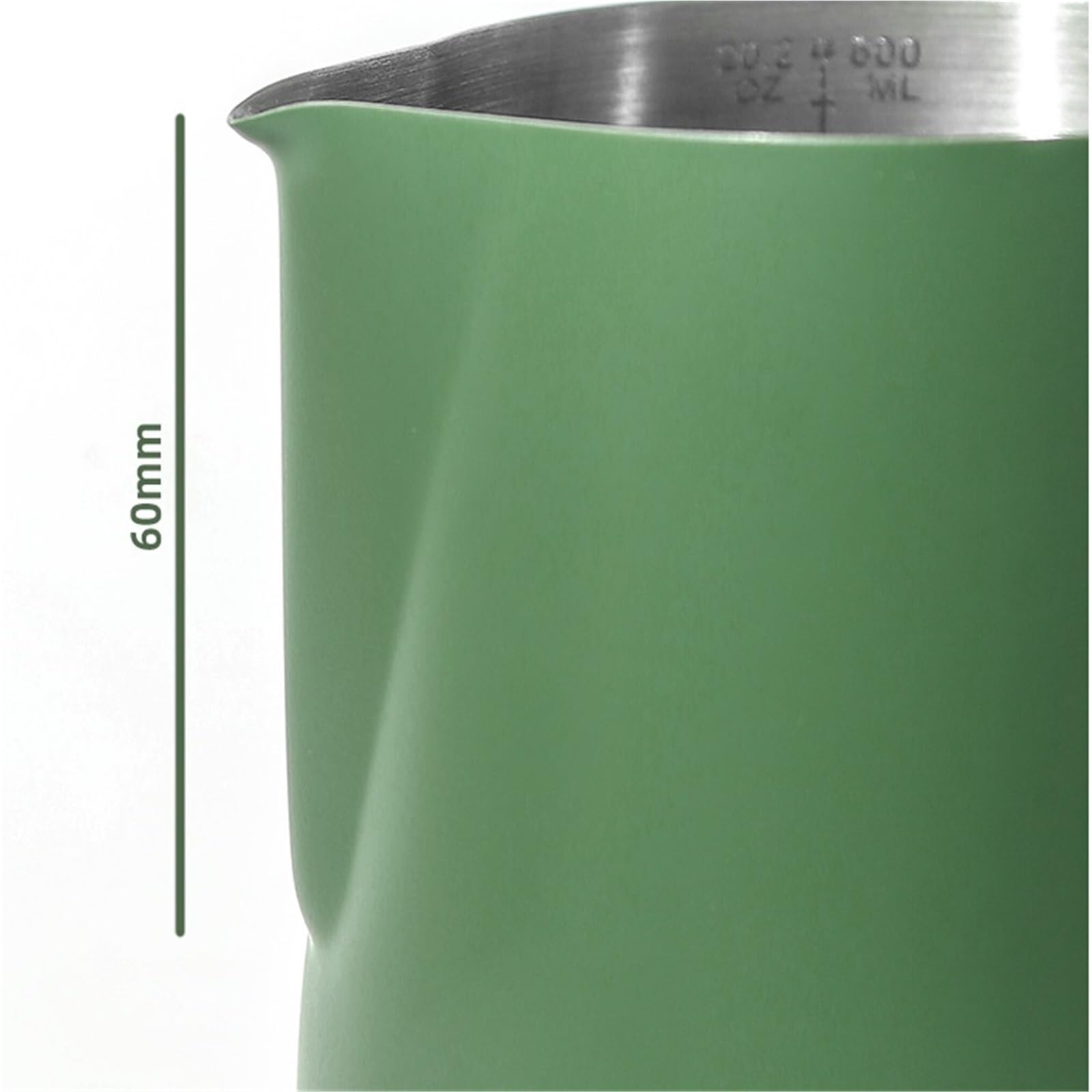 Jarra para Espumar Leche Catación de café Profesional con Boquilla a Escala, Taza de Leche de Acero Inoxidable, Taza for Espuma de Leche, artículos de café(Beige 600ml)
