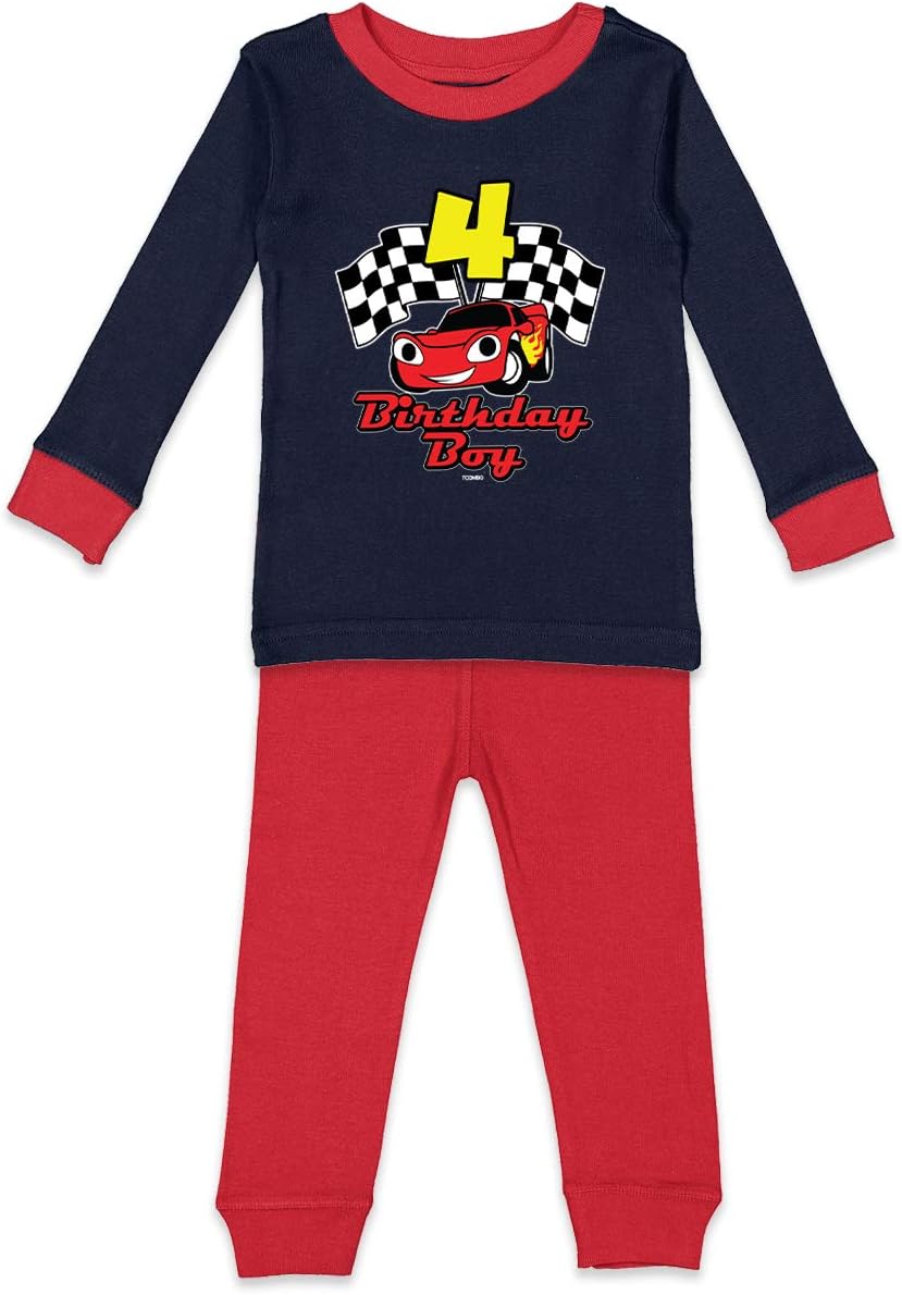 Tcombo Birthday Boy Car - 4 Year Old Kids Shirt & Pants Set