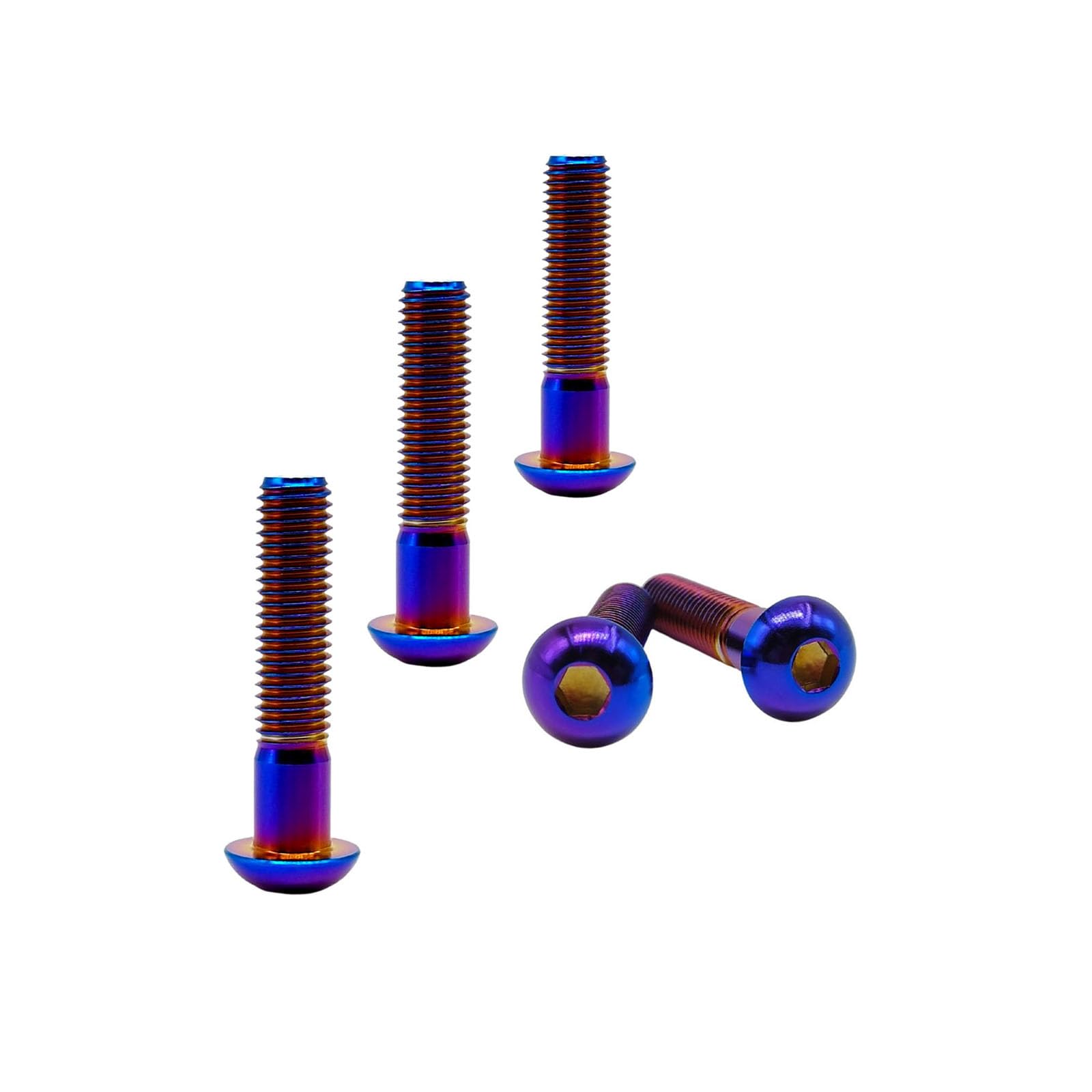 RISON 5 Stück Titan Linsenkopfschrauben mit Innensechskant M5x25mm, Teilgewinde Halbrundkopfschraube aus Titan GR5, Flachkopfschraube Linsenschraube Knopfschraube Rundkopf Schrauben