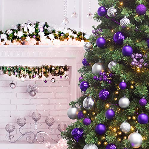 image for KI Store Purple Christmas Balls 20pcs 3.15-Inch Christmas Tree Decorat