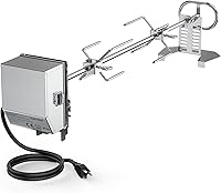 Vista 1 de Kit de rotisería OnlyFire de acero inoxidable con accesorios para parrilla y motor eléctrico de 6 vatios 110V para parrillas de gas - Varilla