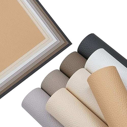 Miniatura 4 de Litchi 8 hojas de tela de piel sintética con textura de grano de litchi de 8 x 12 pulgadas para lazos y aretes