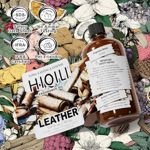 Image of HIQILI Leather Oil for Car Diffuser, Men's Leather Scent - 5.07 Fl Oz