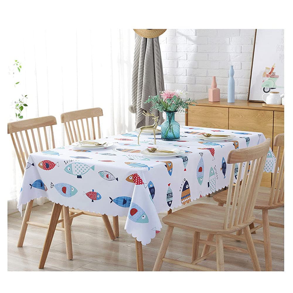 Nappe de table à manger fête pique-nique poisson coloré PVC 140x220