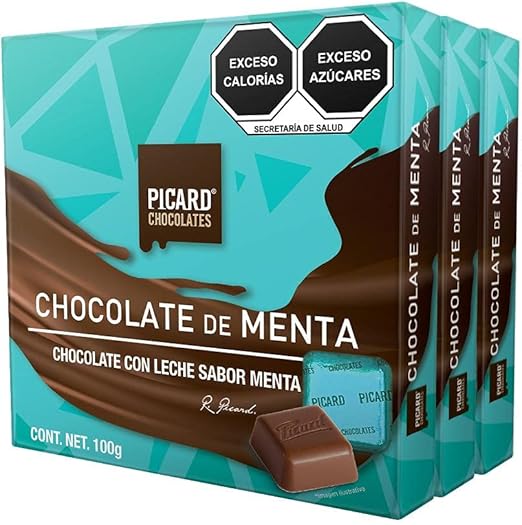 Estuche de chocolate con leche sabor menta macizo, Chocolates Picard, 3