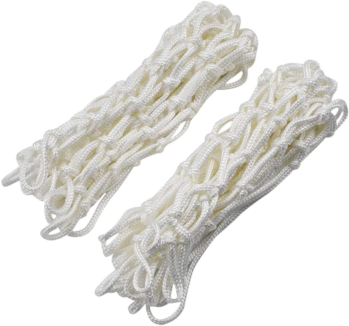 2Pcs White Heavy Duty Basketball Net Replacement Fits Standard 12 Loop Basketball Hoop Net for Indoors and Outdoors Gym Equipment