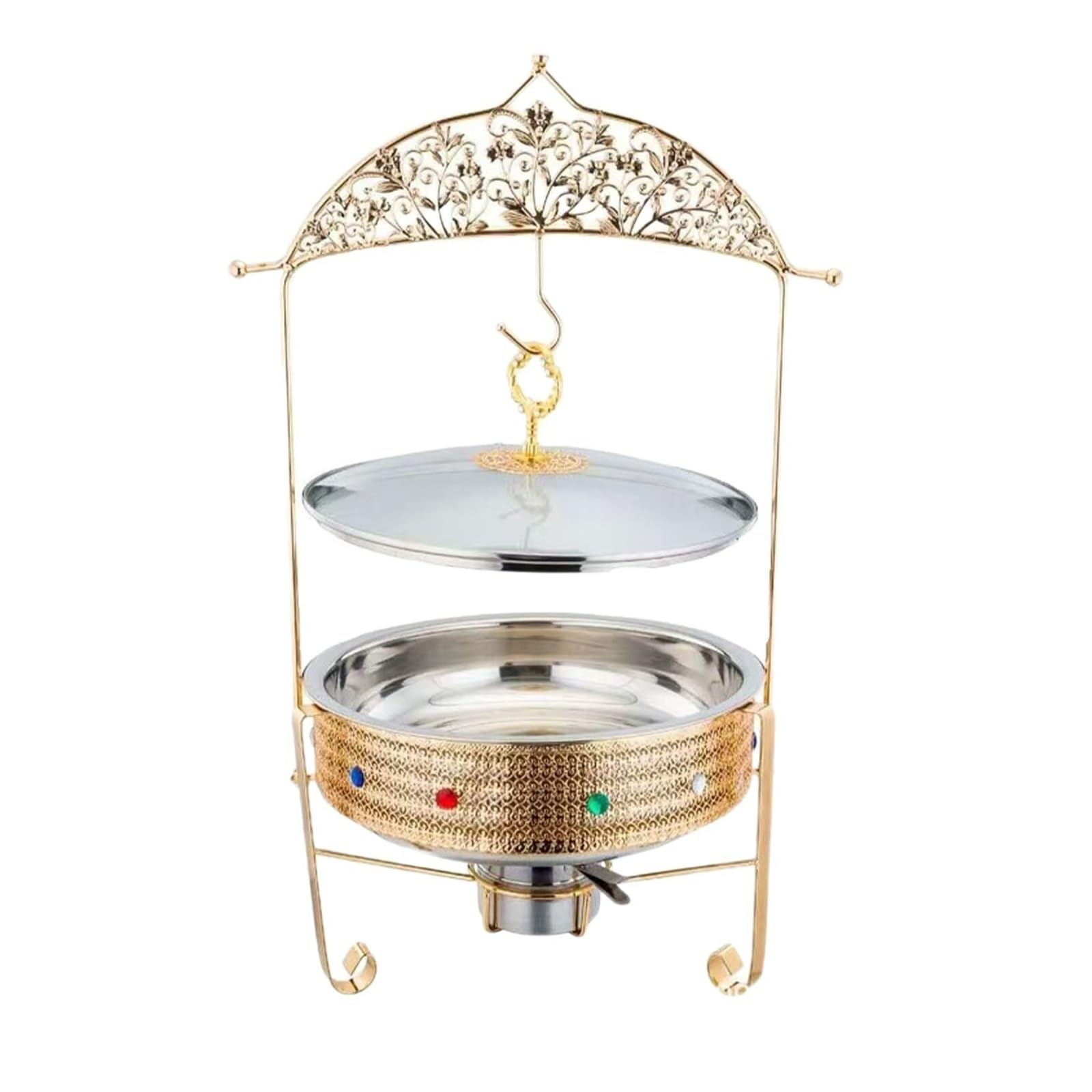 Scaldavivande da Appendere alla Stufa con Diamanti Colorati | For fornello da pranzo con coperchio sospeso a buffet, server for buffet e set più caldo(4.5L)