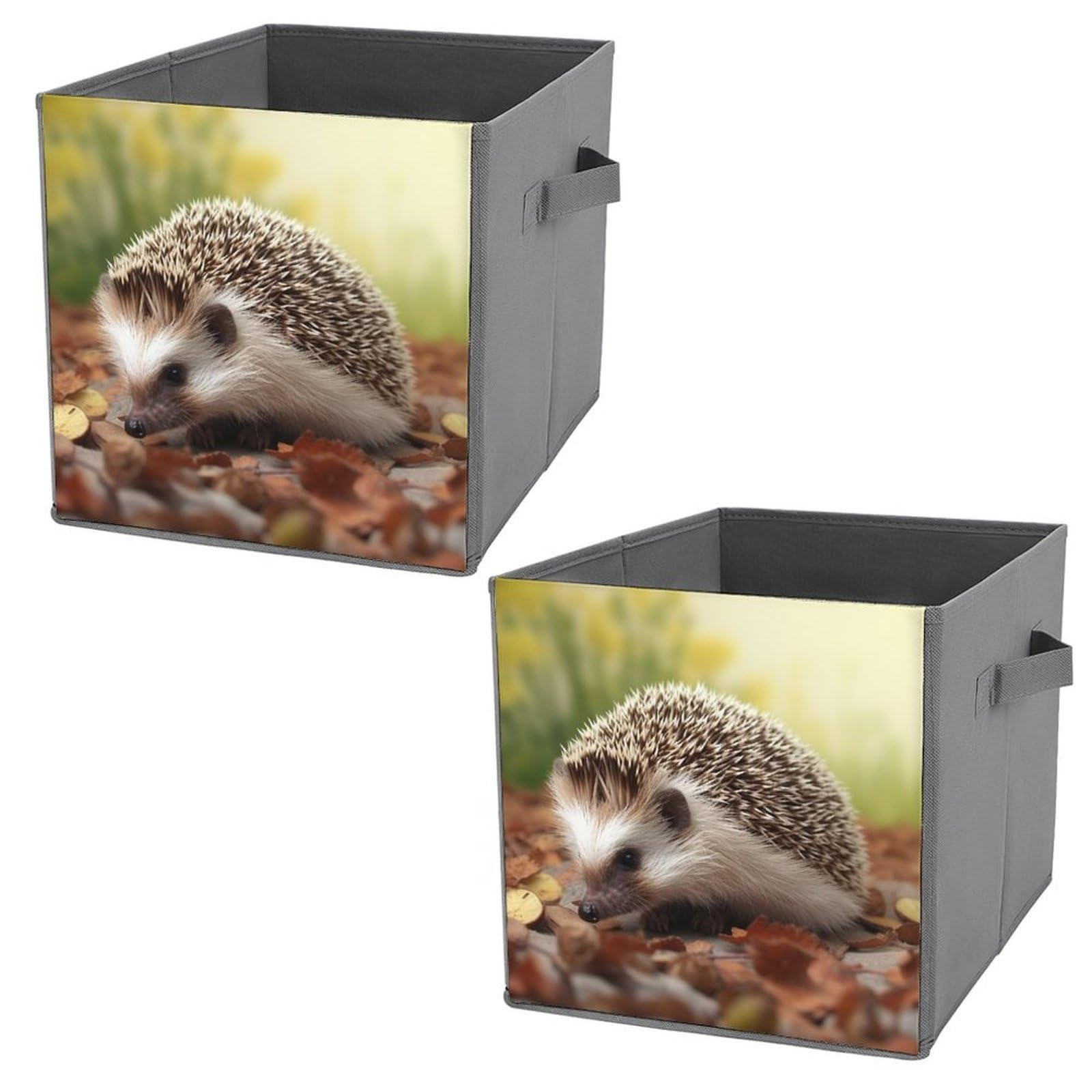 NONHAI Collapsible Storage Bins with Dual Handles Fabric Storage Basket Foldable Cubes Organizer Baskets Hedgehog Storage Boxes for Organizing Clothing Cube Storage Organizer Bins