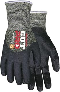 MCR Safety 9389PV CutPro Cut Resistant Gloves, 1-Pair | 13-gauge Kevlar/steel shell, cut resistant work gloves, black hpt coated palm and fingertips