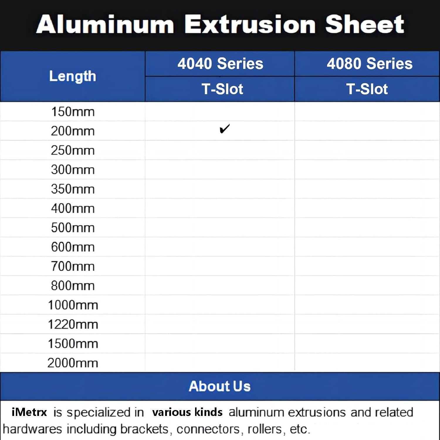 Profilo in alluminio estruso con scanalatura a T 4040, 200 mm, nero, profilo in alluminio estruso 40 x 40, telaio a scanalatura a T, standard europeo, guida lineare anodizzata per stampante 3D