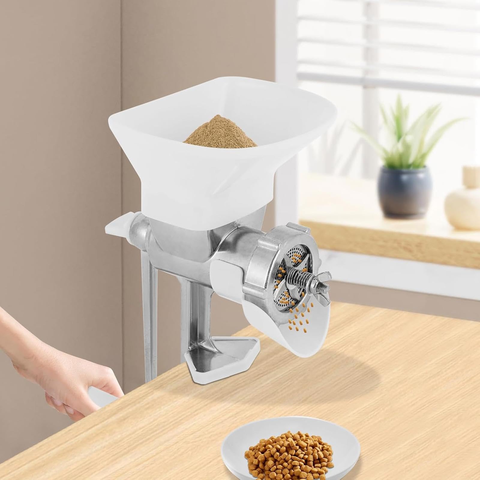 MagiDeal Macchina Manuale per La Lavorazione di Pellet di Cibo per Animali Domestici, Strumento Ergonomico con Granulatore Multifunzionale per Cibo per Cani, I