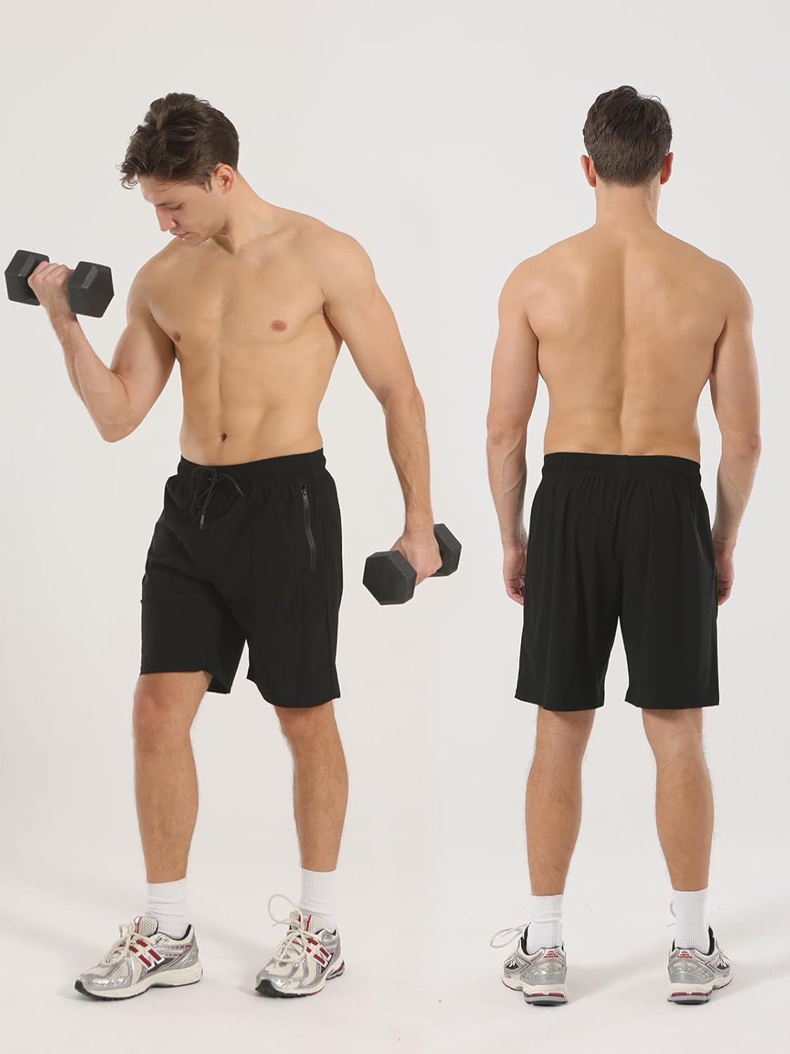 TXJ Sports Men's Athletic Shorts with Zipper Pockets 9" Running Shorts Men Quick Dry Gym Workout Short Lightweight - Image 2