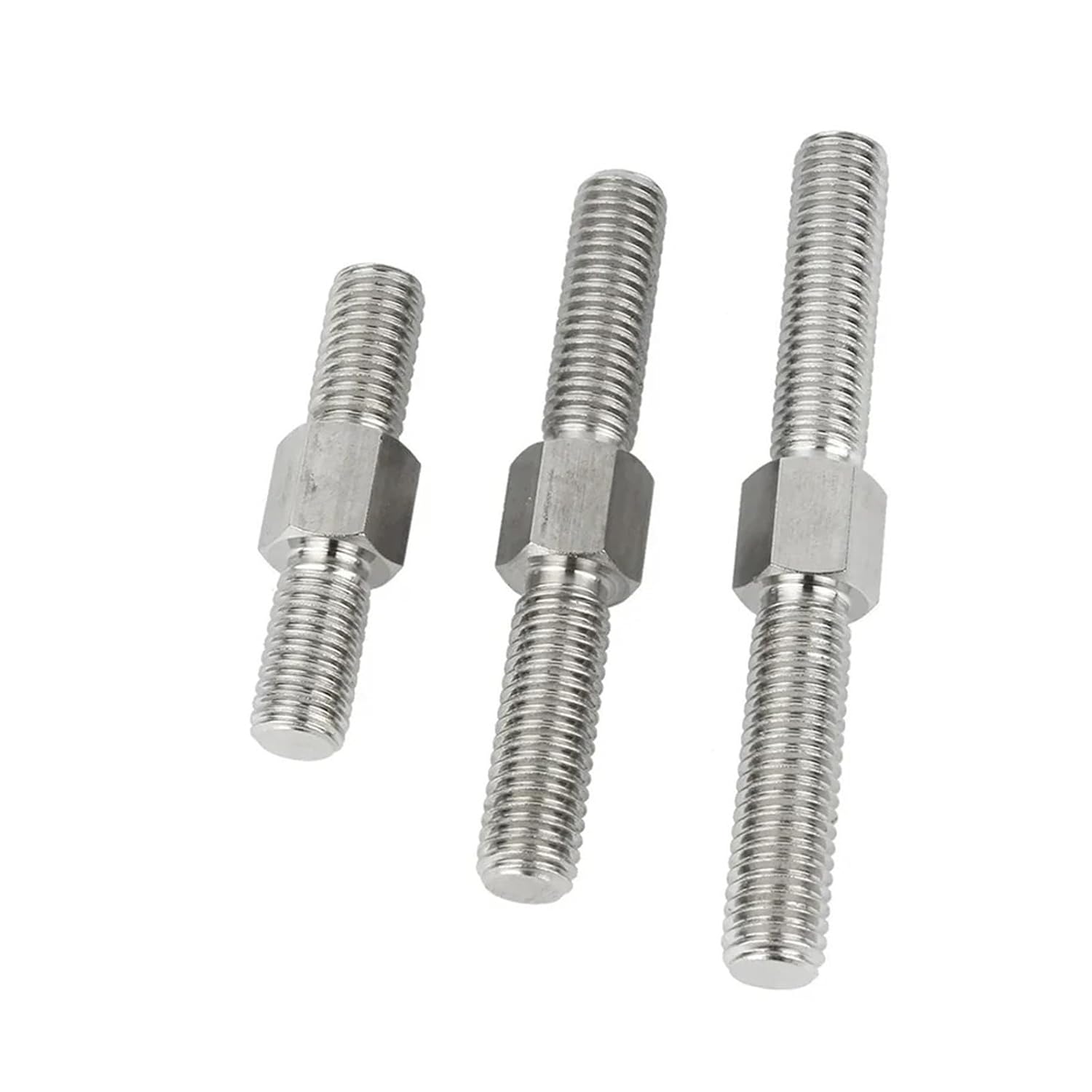 2PCS M3 M4 M5 M6 M8 M10 M12 M14 M16 304 Stainless Steel Left and Right Thread Dual Head Threaded Bar Double End Thread Rod Stud Bolt(150mm,M16)