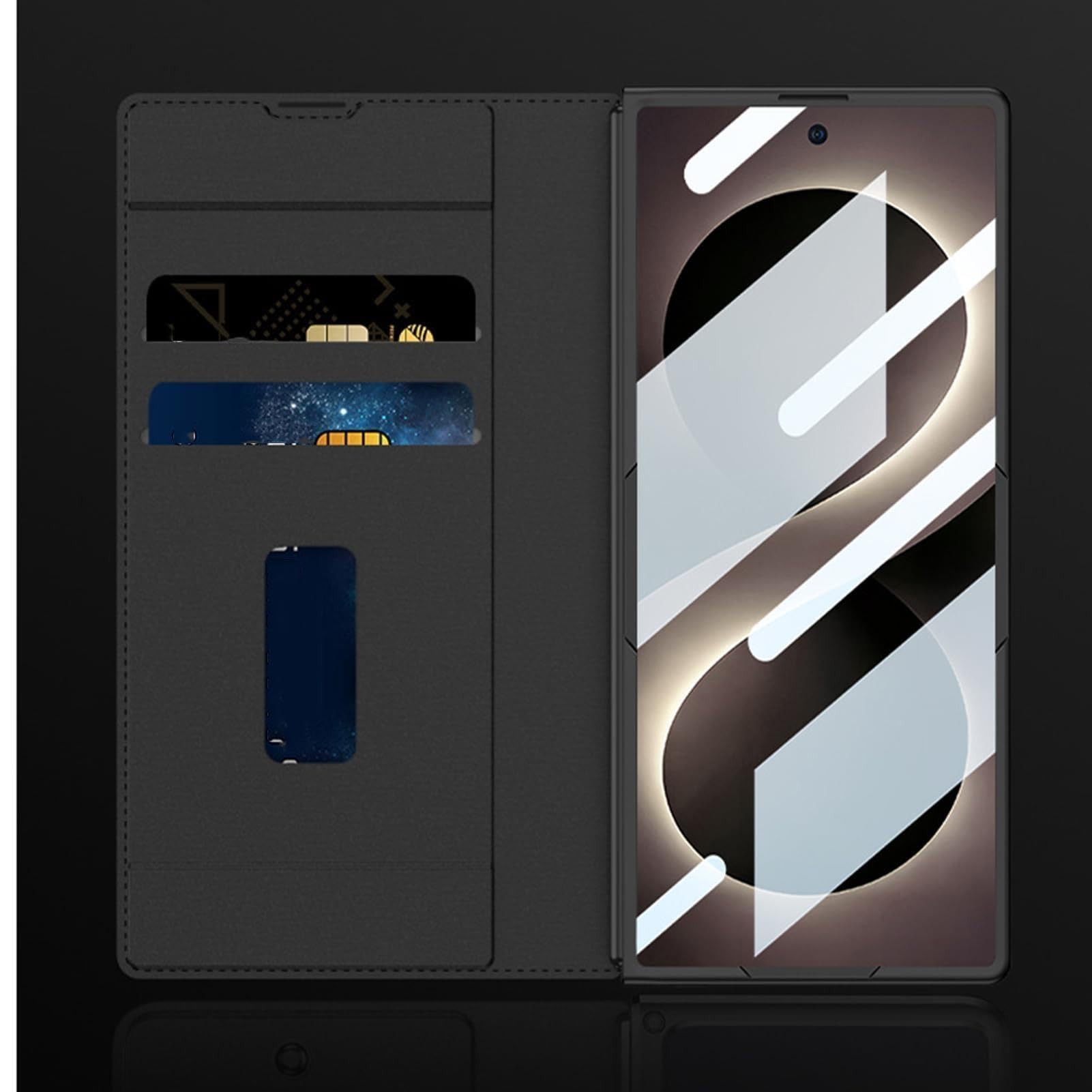 Custodia Per Samsung Galaxy Z Fold 8 Ultra, Anti-Impronta UltraSottile Case | With Slot Per Schede Resistente Ai Graffi Staffa Tasca Portamatite Custodia(Nero)