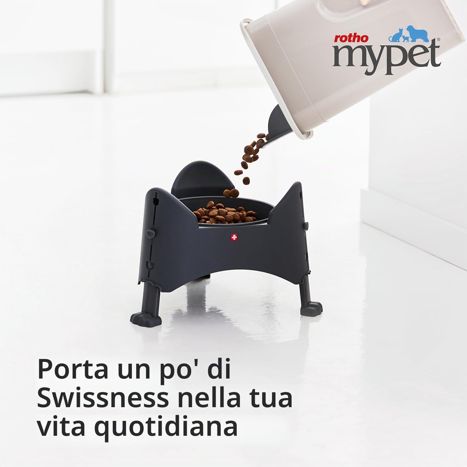 Rotho MyPet Bea - Lettiera per gatti XXL con cappuccio e pala, in plastica (PP riciclato), blu, 61,4 x 49,9 x 57,6 cm
