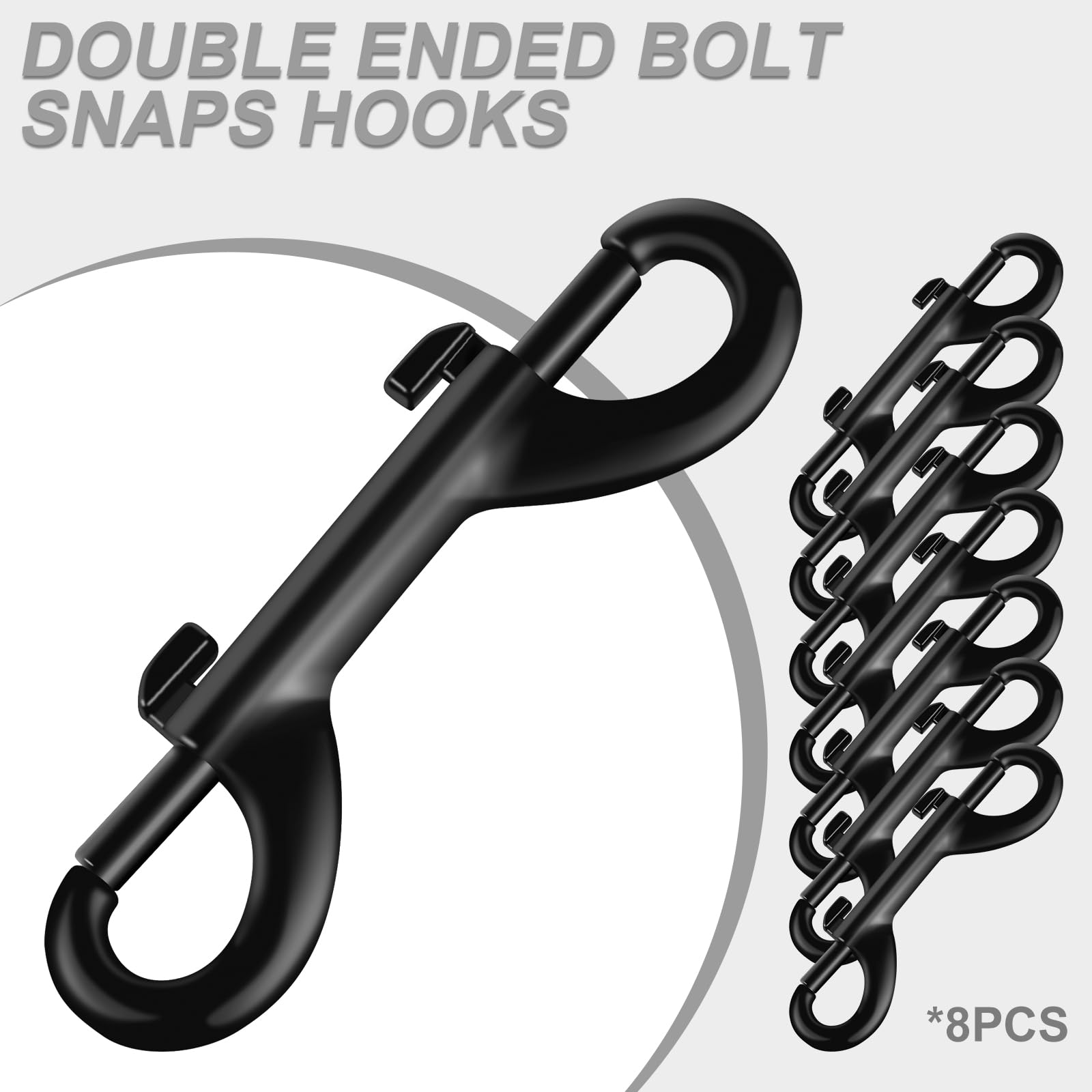 FALESOUL 3.5 inch Double Ended Bolt Snaps Hooks, 8Pcs 220lbs Load Capacity Zinc Alloy Buckles for Pet Dog Leash, Water Bucket Hooks, Key Holder, Carabiner, Home, Farm, Other Indoor and Outdoor