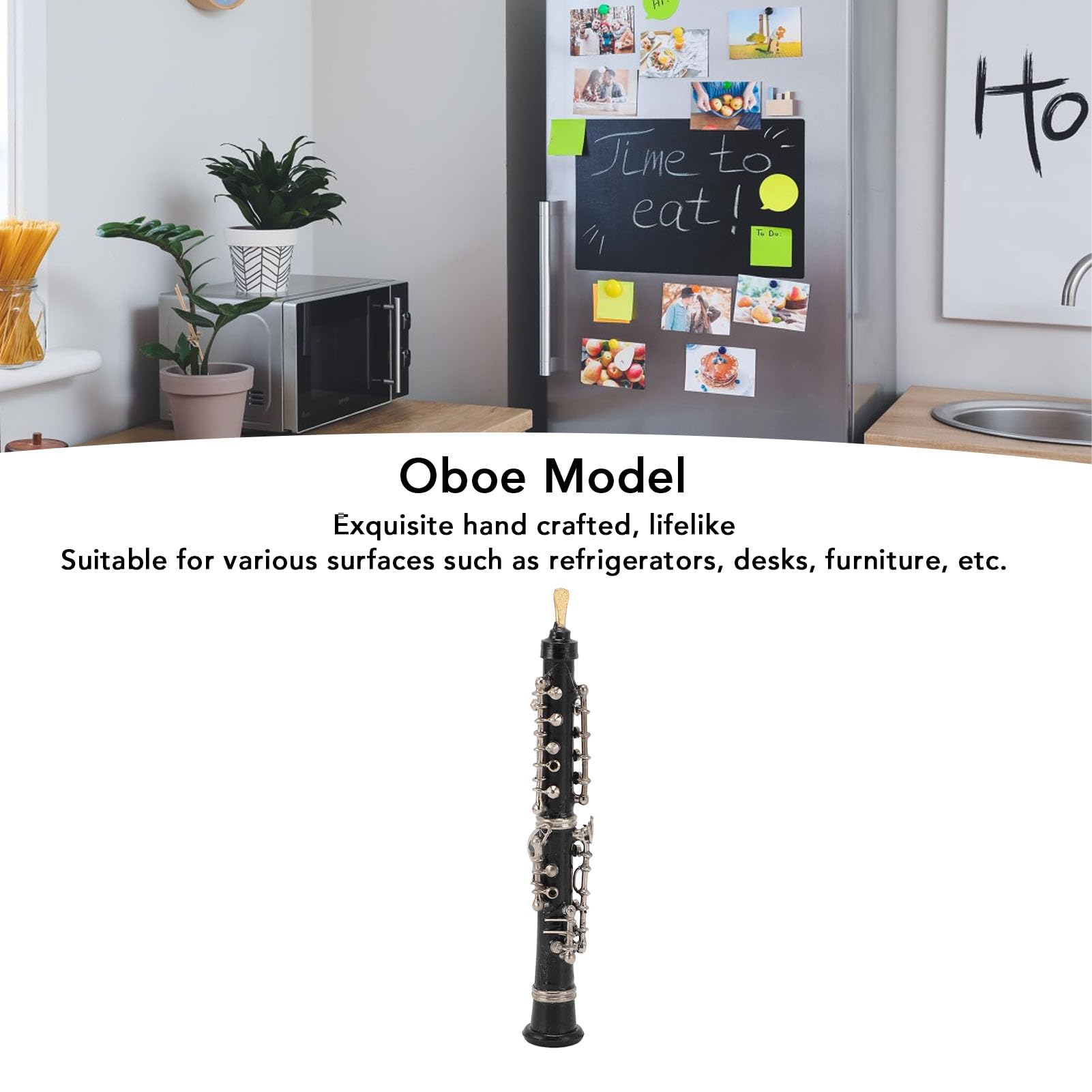 TOPINCN Modèle de Hautbois Miniature en Métal, Modèle de Mini Hautbois, Ornement D'instrument de Musique Polyvalent pour la Décoration de la Maison, Inspire L'intérêt Musical