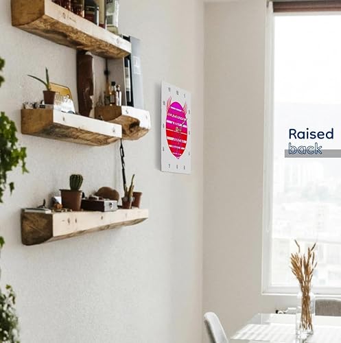 Miniatura 4 de 3dRose Wall Clock Silent - 15 inch - Arising Anew Phoenix and Retro Sunrise Vector Art Pink Red - Vector Art - Christmas Sampler