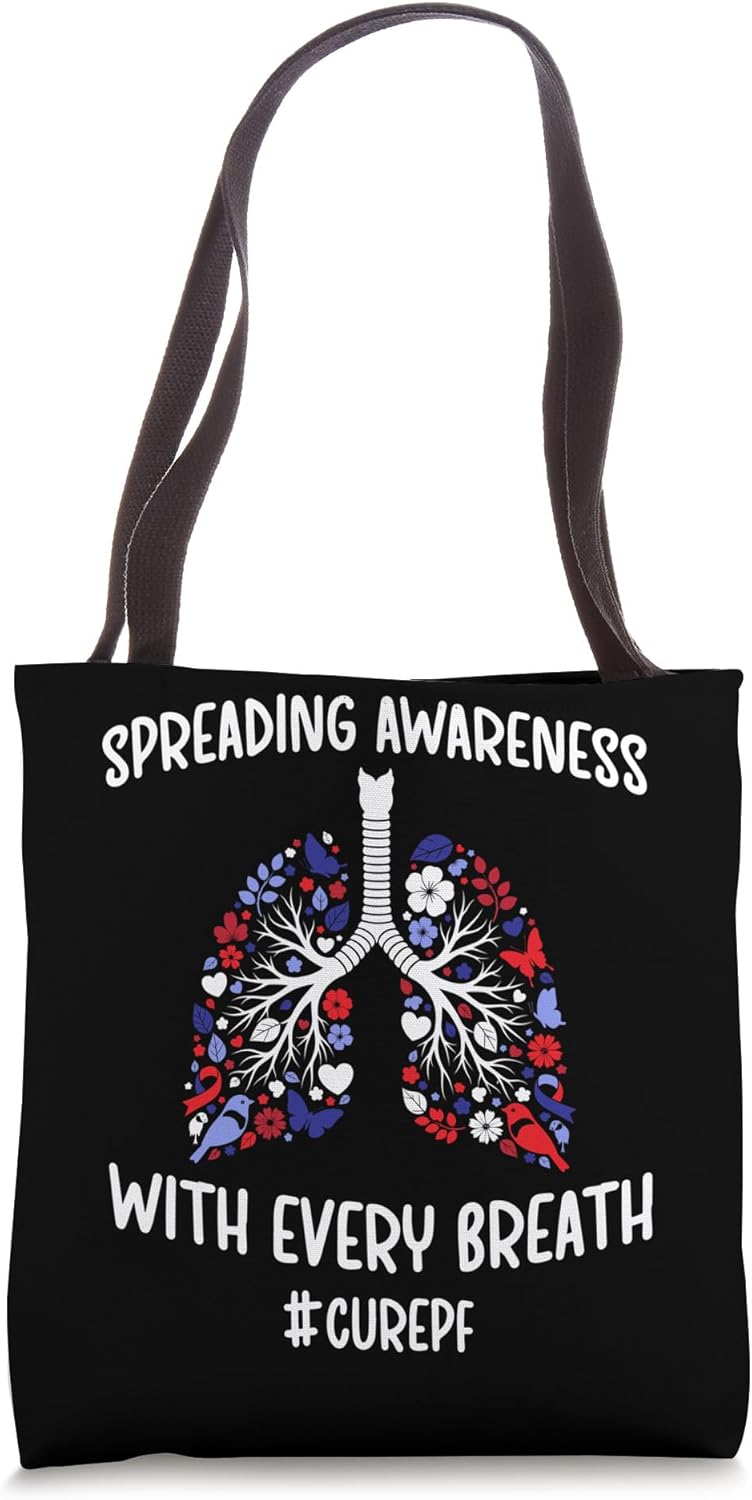Cure PF Warrior Pulmonary Fibrosis Awareness Month Tote Bag