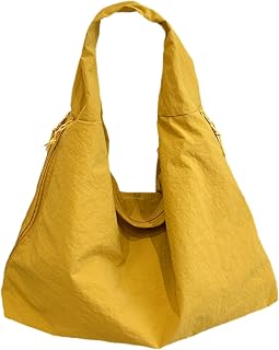 Slouchy Tote Bag for Women Large Nylon Shoulder Bag with Multiple Pockets Crescent Bag Underarm Hobo Bag for Travel Gym