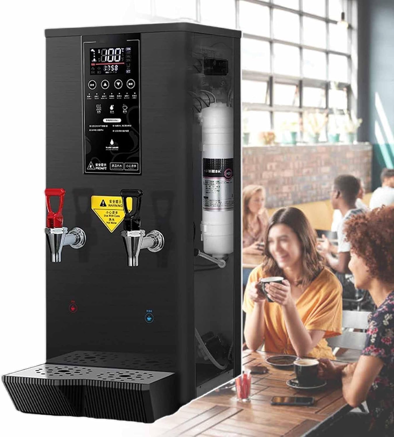 Automatic Hot Water Boiler, 2500 W Hot Water Dispenser, Adjustable Temperature, Stepping Type Boiling Water Machine, Meet Daily and Commercial Boiling Water Supply Needs,Black