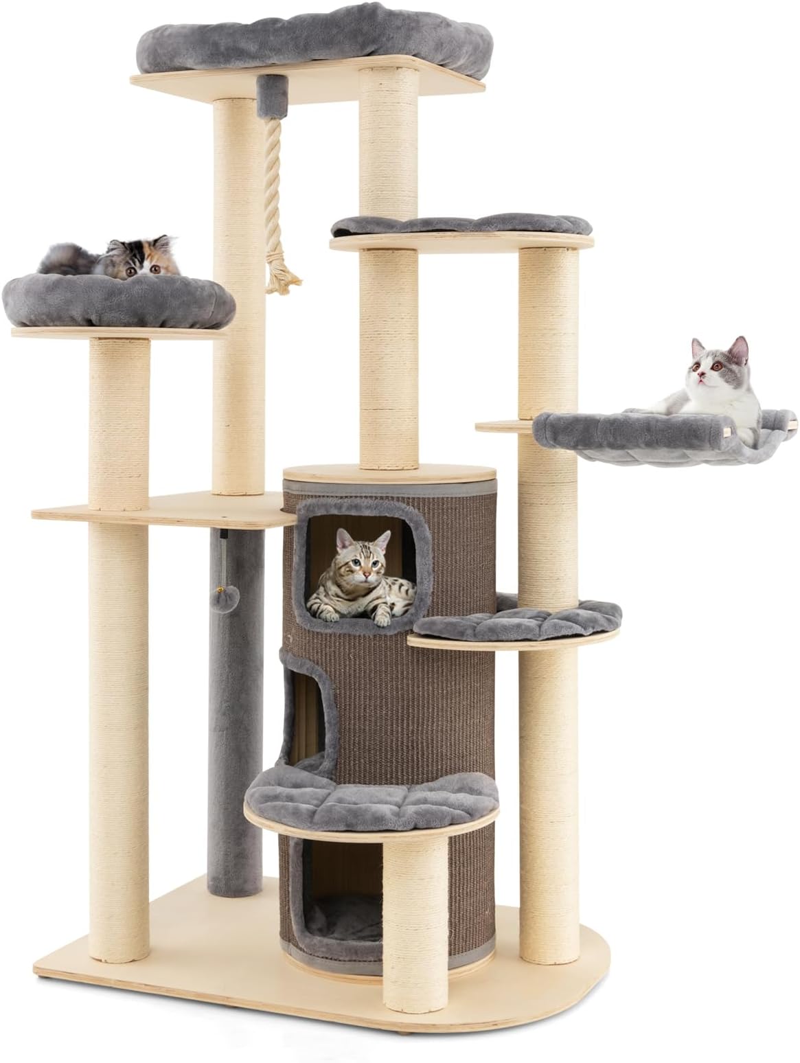 RHRQuality Cat tree for large cats Royal Cat Palace XXL extra big breed scratch post and