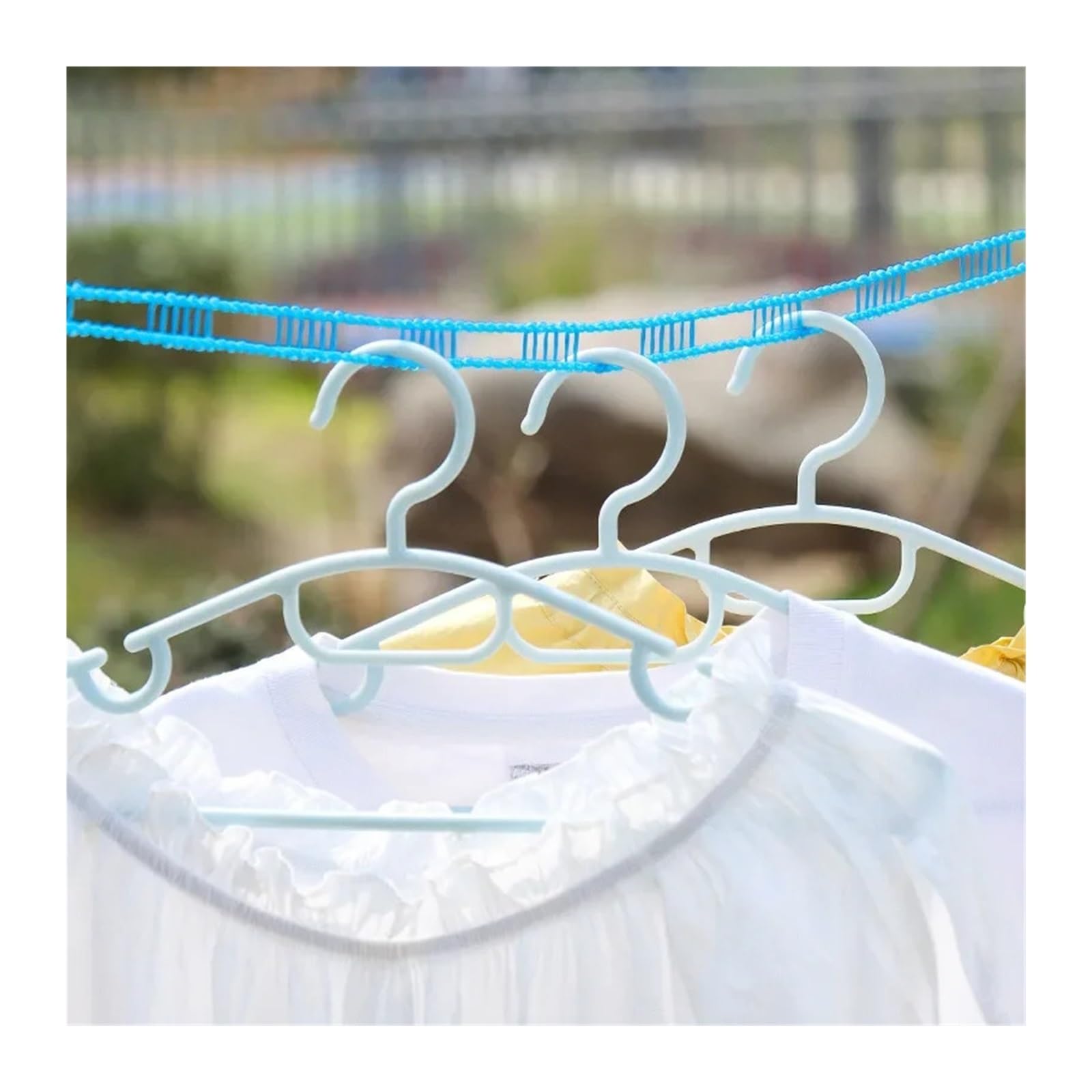 Corda Antivento Stendibiancheria da esterno in nylon antiscivolo for bucato, corda da viaggio for affari, antivento, cavo lungo 5/10 metri(36115-Blue-10M-3pcs)
