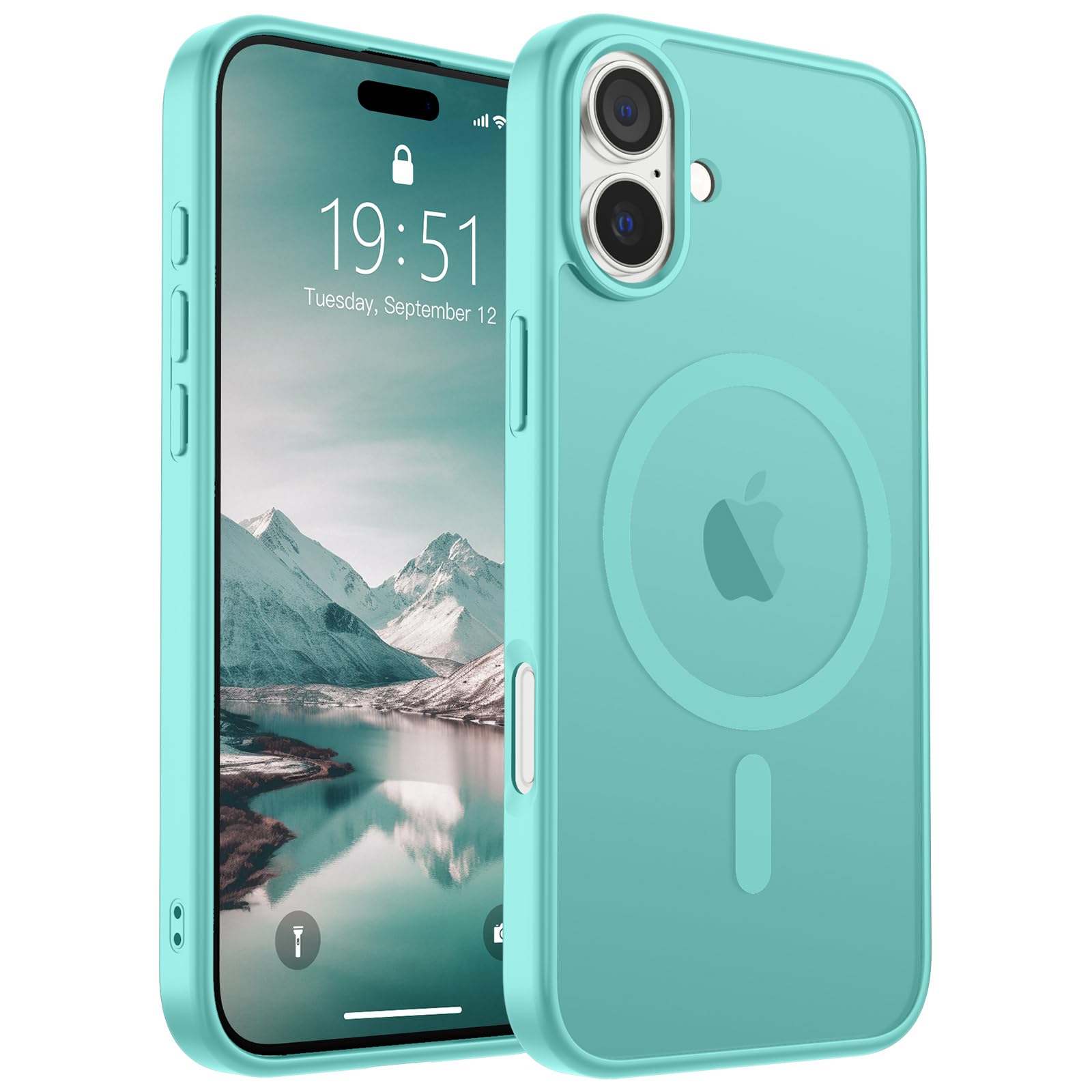 Amazon.com: SUPFINE Magnetic for iPhone 16 Case (Compatible with MagSafe)  (Military Grade Drop Protection) Slim Translucent Matte Shockproof with  Anti-Fingerprint Phone Case, Blue Green : Cell Phones & Accessories