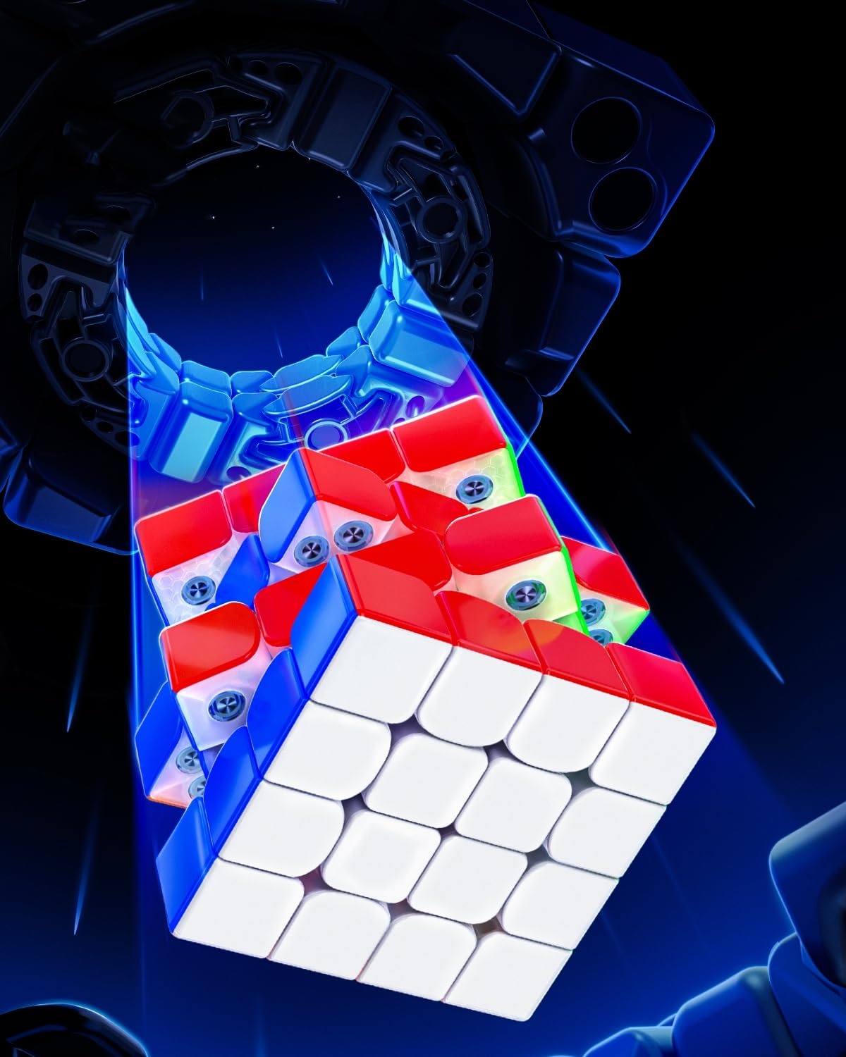 GAN 460 M V2 UV 4 x 4 Cubo de Rubik Puzzle Stickerless Ganso 64 piezas 2.3 x 2.3 x 0.1 pulgadas Magnetic Speed Puzzle GAN460 V2 Cubo
