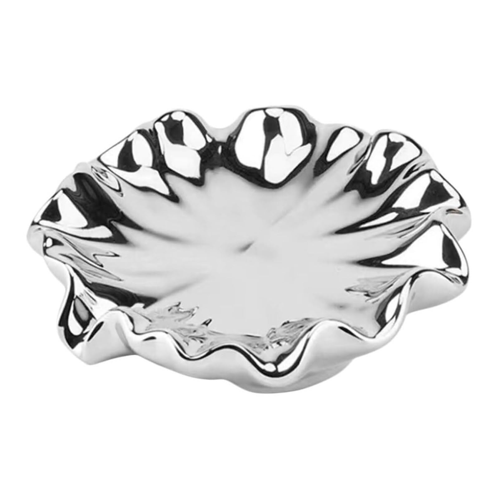 Qyleee One Color Holder For Shower Ceramic Soap Dish Holder With Draining Design Silver Heavy-Weight Tray Stand For Kitchen