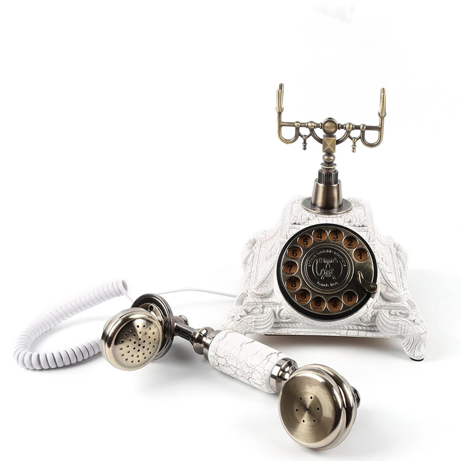 RetroVox Audio gastenboek bruiloft telefoon gastenboek en bewegwijzering gast audio boodschap boek, vintage stijl voor bruiloft receptie, bruidsdouche, babyshower (02 parel wit