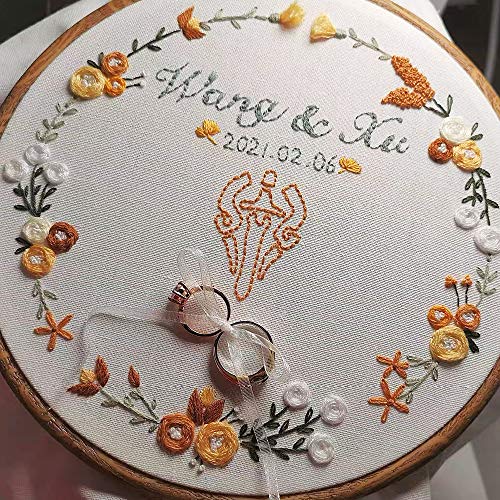 Image of 4 Pieces Embroidery Hoop Ring Plastic Cross Stitch Hoops Set Imitated Wood Display Frame Circle and Oval Embroidery Kits for Art Craft Sewing and Hanging,With 16pcs Gold Eye Sewing Needles