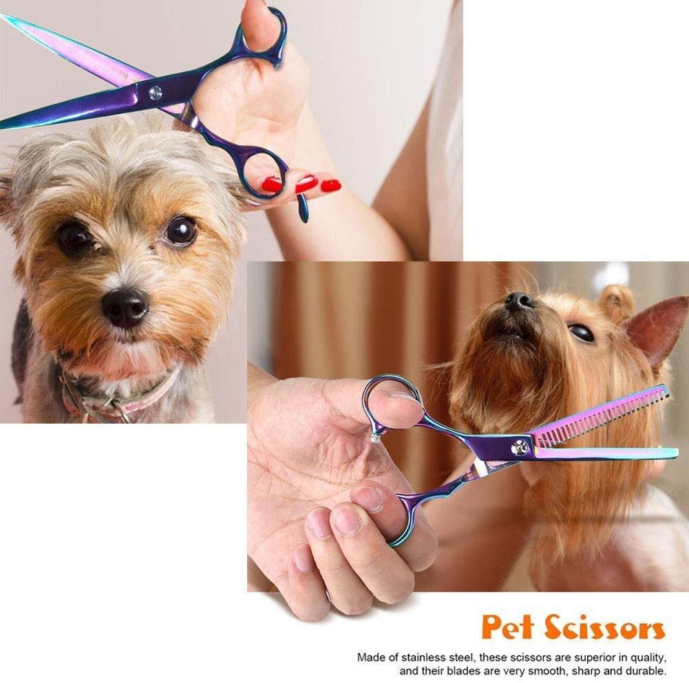 Ciseaux de toilettage pour Chien Ciseaux de toilettage pour Animaux de Compagnie 7 Pouces en Acier Inoxydable Coupe-Ongles pour Chien Kit de Tondeuse pour Animaux de Compagnie Cou