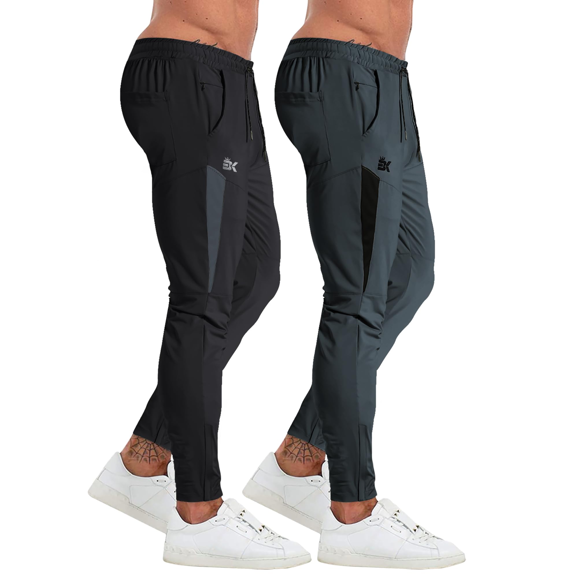 BROKIG Mens Tapered Gym Joggers,Men's Lightweight Jogging Pants Quick Dry Casual Athletic Running Workout with Pockets