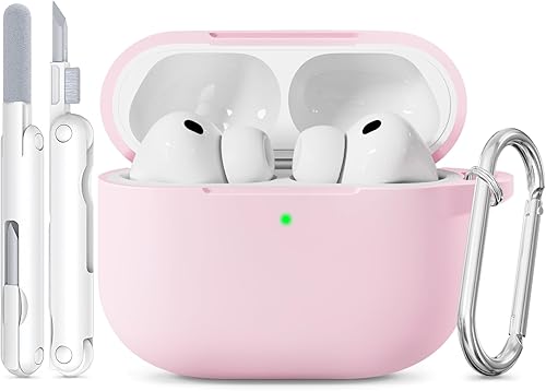 Funda para AirPods Pro 3 2025, funda de silicona suave compatible con Apple Airpods Pro de 3 generación con limpiador y llavero para mujeres,
