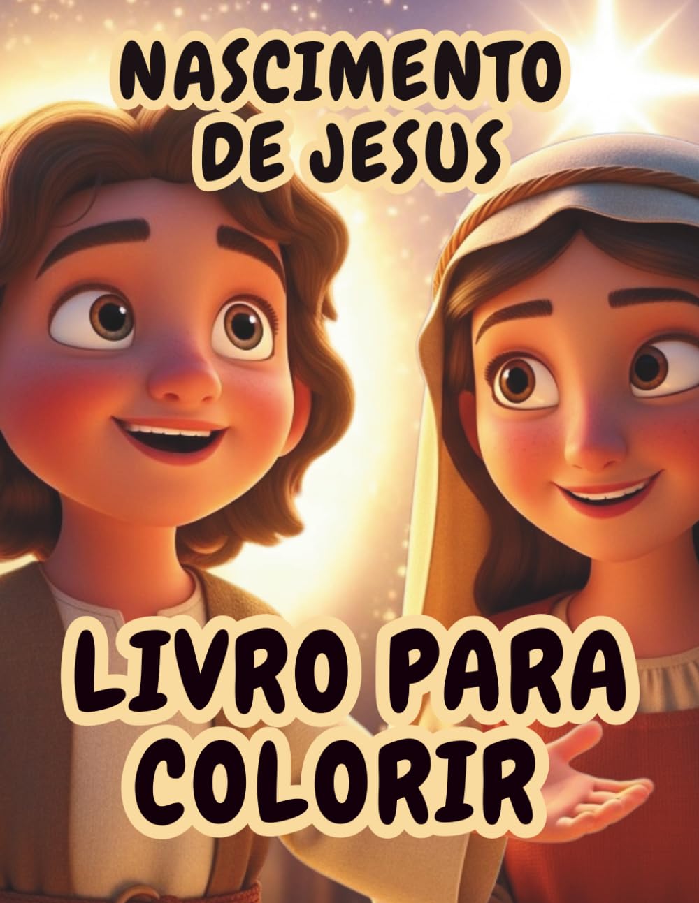 Livro para Colorir: Nascimento de Jesus: História bíblica infantil para pintar e aprender