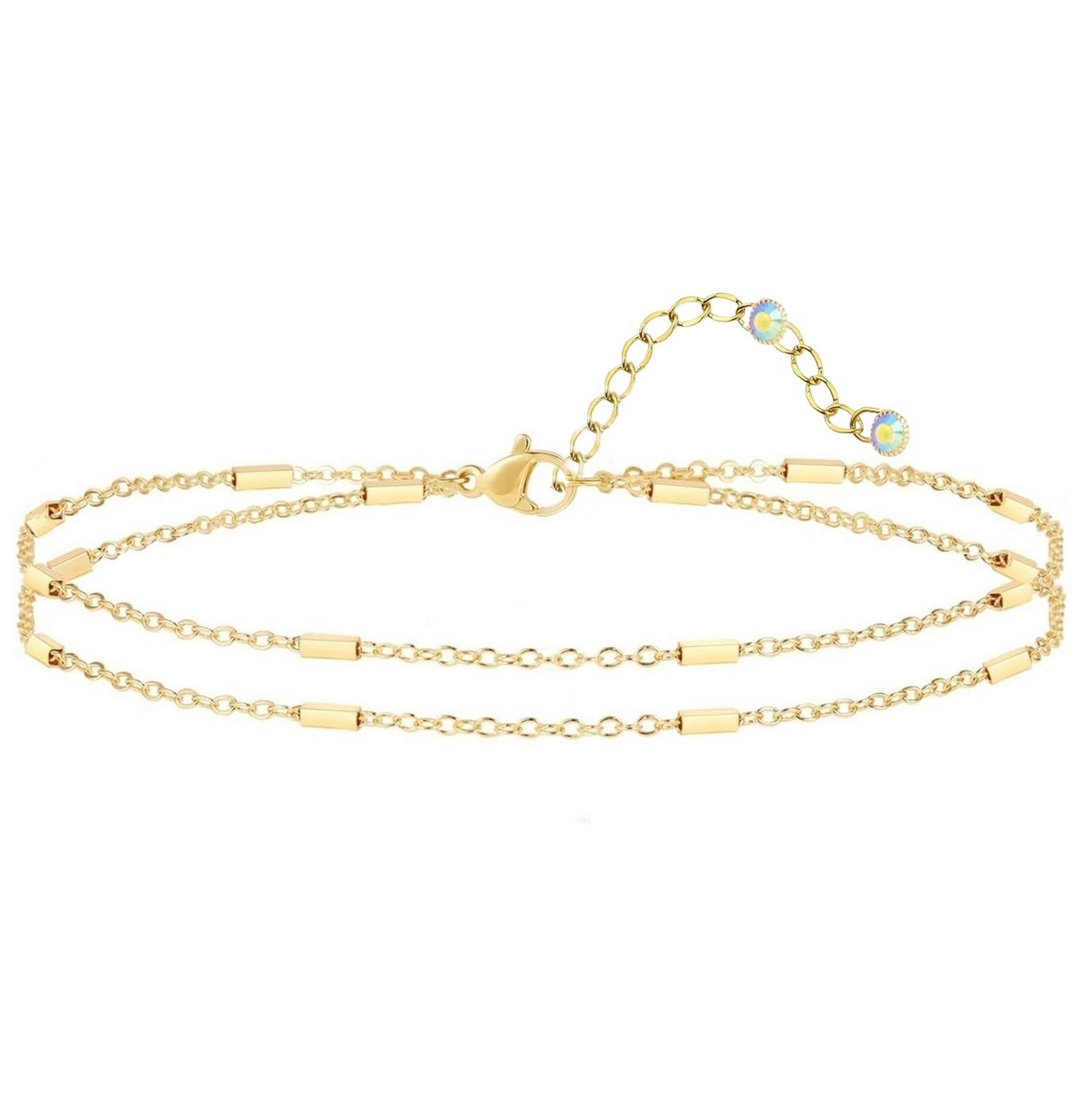 VAMA FASHIONS Gold Plated Double Layered Pipe Chain Anklet Ankle Toes Foot Chains Leg Jewelry Anklets For Girls Women (B0DDJB2KJC) Amazon Price History, Amazon Price Tracker