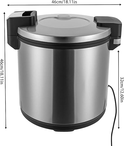Vista 38 de Calentador de arroz eléctrico, calentador de arroz comercial de acero inoxidable resistente, con ajustes de temperatura, olla de arroz, calentador