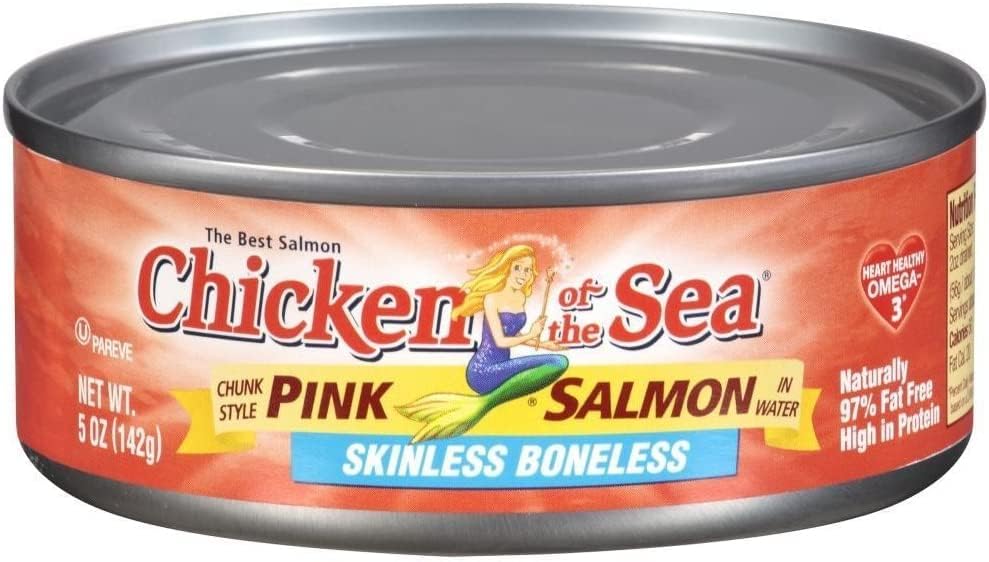 Chicken of The Sea | Pink Salmon - Skinless, Boneless, in Water, Chunk Style | 5oz Cans (Pack of 6 Cans)