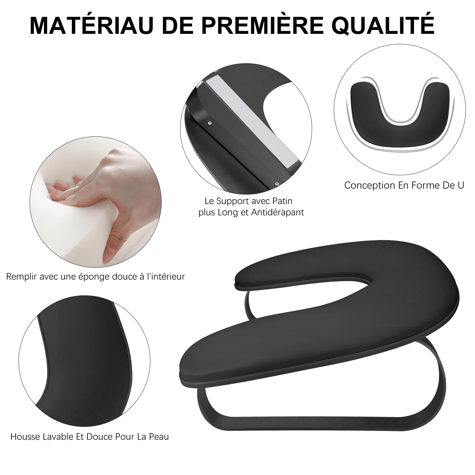 Repose Main Ongle,Cuir Nettoyable Coussin Manucure Repose Main,Forme du U Repose Main Manucure avec Support en Alliage d'aluminium,Convient pour les Magasins de Manucure
