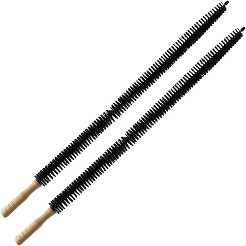 Kit de limpiador de ventilación para secadora, paquete de 2 trampas de pelusa para ropa, cepillo flexible de bobina de refrigerador de tubo flexible
